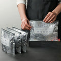 【Refrigerated Food】Reusable Aluminum Foil Sealable Storage Bags, 2026 New Resealable Vacuum Zipper Pouches for Food, Stand Up Foil Sealable Bags with Label and Zip Lock for Vegetable Fruit Meat