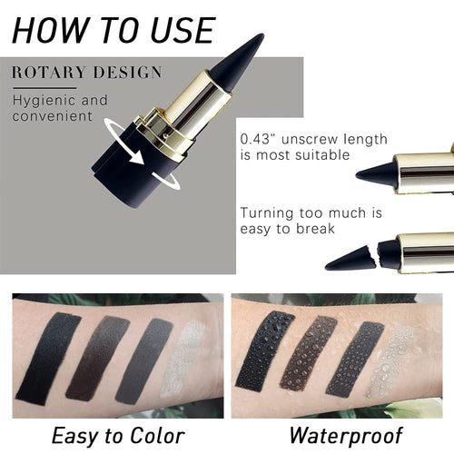 Waterproof Gel Eyeliner Pencils Set, Gothic Halloween Eye Makeup