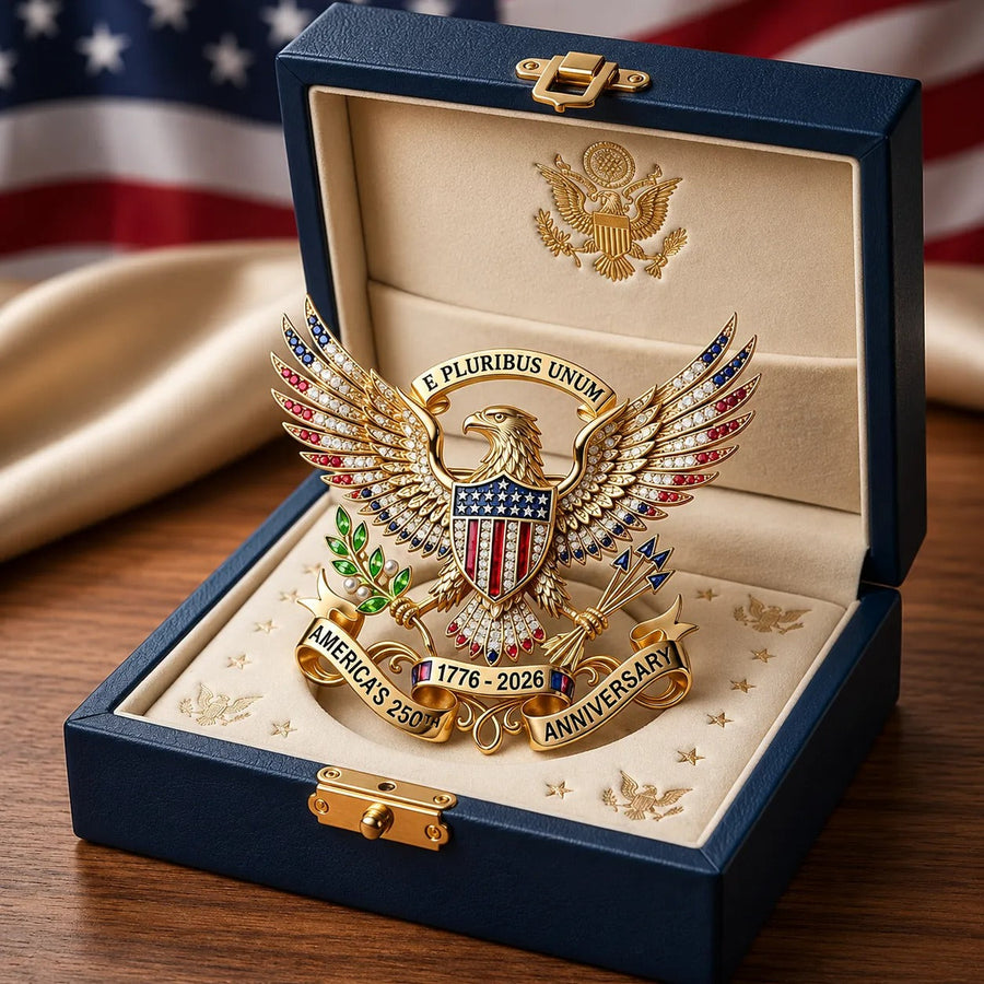Patriotic 250th Anniversary-Inspired Brooch Pin