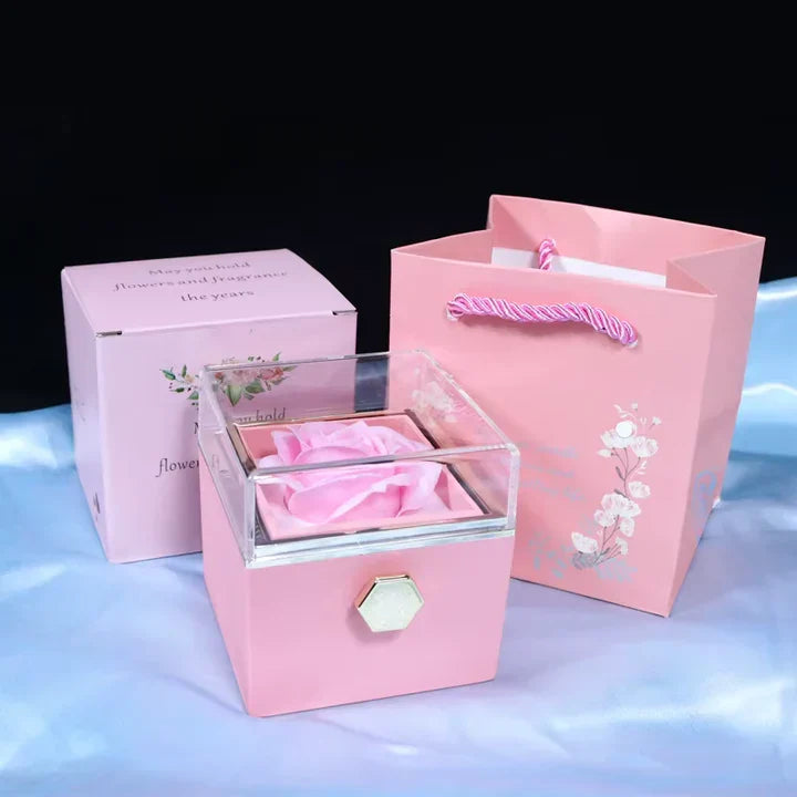 Eternal Rose Box-With Engraved Necklace