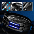 Men’s LED Digital Bracelet Watch – Stainless Steel Sports Style with Blue Light Display