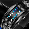 Men’s LED Digital Bracelet Watch – Stainless Steel Sports Style with Blue Light Display